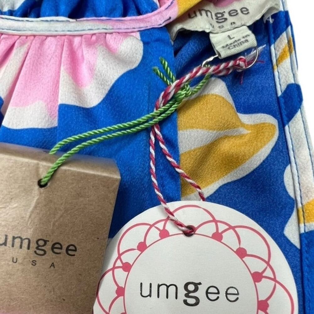 Umgee Blue Pink Tropical Floral Hi-Low Resort Vacation Maxi Dress NWT Large - Picture 8 of 8